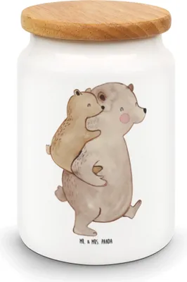 Produktbild von Mr. & Mrs. Panda Teedose Papa Bär - Weiß - Geschenk, Geburtstag, gebäckdose, Vatertag, Onkel, Keksdose, Dose, Vorratsdose, Muttertag, aufbewahrungsbehälter