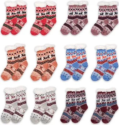 Produktbild von Clayre & Eef Weihnachtssocken Set von 12 one size Mehrfarbig Synthetisch Hirsch