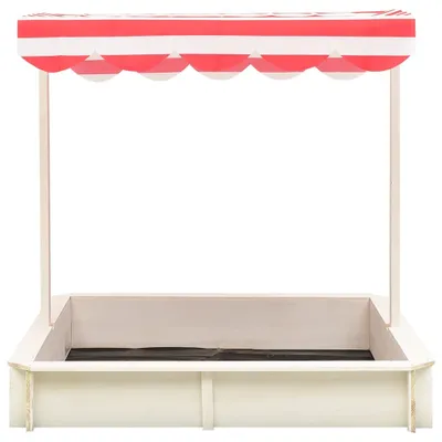 Produktbild von vidaXL Sandkasten mit Verstellbarem Dach Tannenholz Weiß und Rot UV50