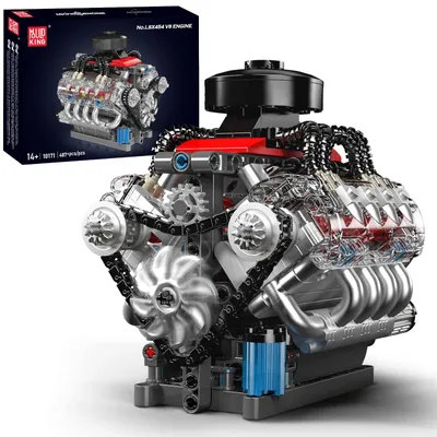 Productafbeelding van Mould King 10171 Technic V8 Motor bouwstenen speelgoed, 487 onderdelen, motor bouwset, cadeau voor volwassenen
