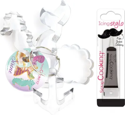 Produktbild von 4 Ausstechformen Meerjungfrau + Icing schwarzen Stift