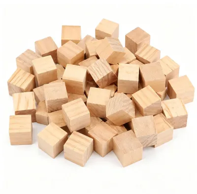 Holzwürfel 35 mm, 45 Stück, Bastelholz natur
