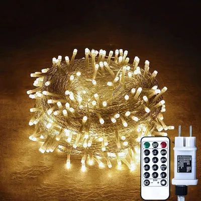 Lichtsnoer 600 LEDs warmweiß dimmbar 8 Modi IP44 20 m