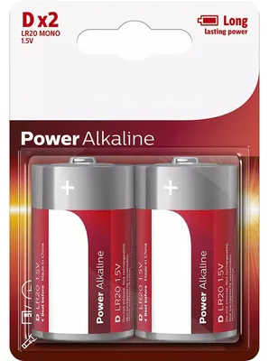 Produktbild von Philips D-Batterien LR20P2B/10/1,5V/Alkalibatterien, 2 Stück