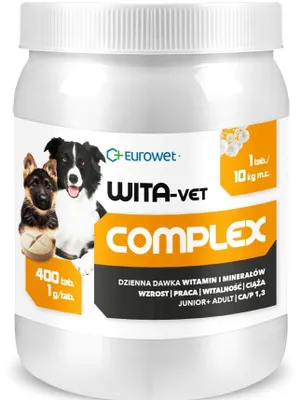 Obrázok produktu pre EUROWET Wita-Vet Complex - výživové doplnky pre psov - 400 tabliet