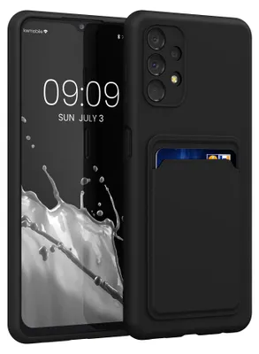 Produktbild von kwmobile Handyhülle für Samsung Galaxy A13 4G Hülle mit Kartenfach - TPU Case - Kabelloses Laden - Schutzhülle Cover in Schwarz
