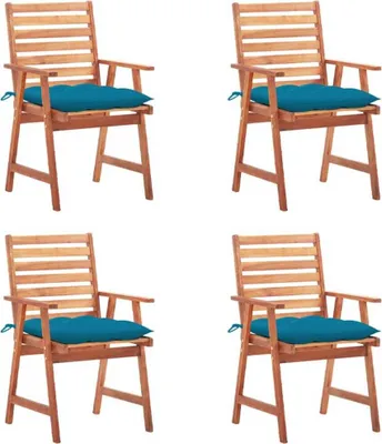 Produktbild von Möbel Garten-Essstühle 4 Stk. mit Kissen Massivholz Akazie  - Gartensessel 3078339