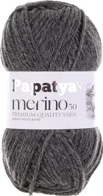 Papatya Merino50 Winterwolle 100g Strickgarn 50% Wolle Oeko-Tex Häkelgarn Farbwahl dunkelgrau