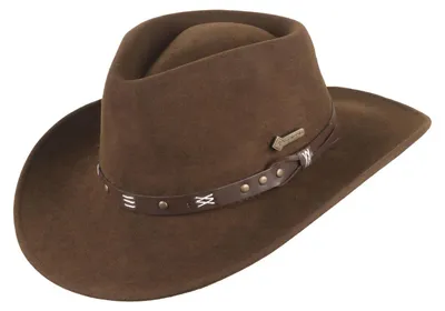 Scippis Emerald Outdoor-Cowboyhut 100% Wolle mit Lederband in braun