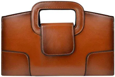 Produktbild von Leder Vintage-Clutch mit Kettengurten