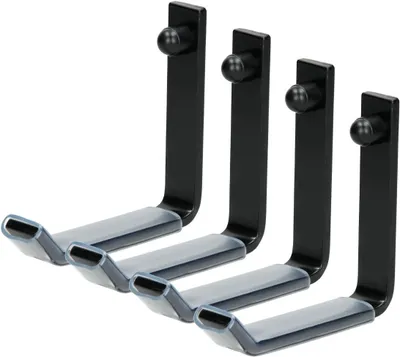 Productafbeelding van Set van 4 stalen wandhouders voor banden, afmetingen 105x105 mm, draagvermogen 40 kg, geschikt voor gebruik in een garage