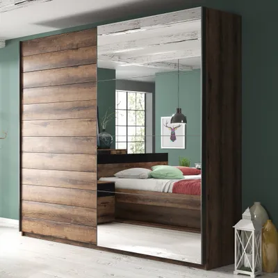 Produktbild von Kleiderschrank mit Schwebetüren BIRMINGHAM-83 in Eiche Monastery Nb., B/H/T: ca. 200/210/61 cm