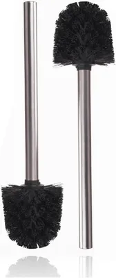 Produktbild von Toilettenbürsten Set, 2-teilig, schwarz, Edelstahl, 8 cm Durchmesser, für Bad und WC