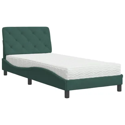 Obrázok produktu pre Posteľ s matracom tmavozelený 90x200 cm zamat