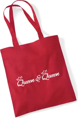 Produktbild von Huuraa Jutebeutel Queen & Queen Krone 10 Liter Classic Red Baumwolle Tasche Geschenkidee