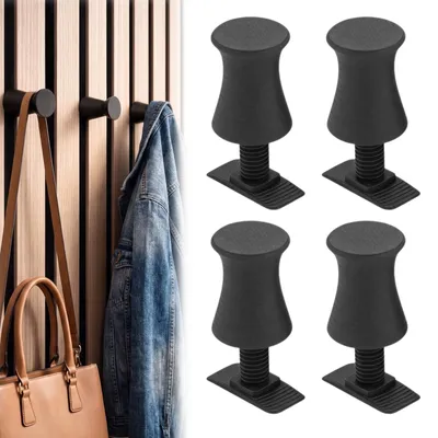 4er-Set runde Haken für Akustikpaneele, schwarz, 2,6 cm