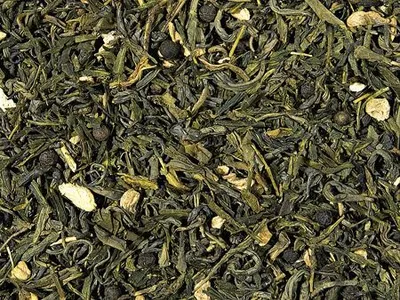Produktbild von 1 kg  Grünteemischung Sencha Ingwer aromatisiert
