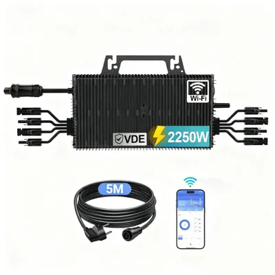Imagen del producto de Microinversores, control inteligente a través de una aplicación, capacidad de cuatro salidas, 2250W, 22-50V