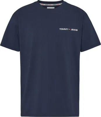 Produktbild von TOMMY JEANS Herren T-Shirt Kurzarm Rundhalsausschnitt reine Baumwolle gesticktes Logo Artikel DM0DM16878, M, Cotone 100%