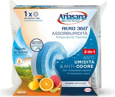 Image de Ariasana Aero 360 Moistorber Refill TAB Citrus 450g pour déshumidificateur