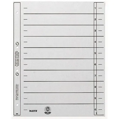 Produktbild von Leitz Trennblatt Verwendung für Papierformat: DIN A4, Übe Werkstoff: Kraftkarton, recycelt