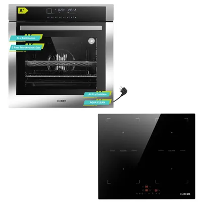 Produktbild von KB ELEMENTS Sparset, Einbauherd Set, Herdset, Induktionskochfeld 60cm, Full Touch Einbaubackofen 60cm, 15 x Funktionen, Air Fry Funktion, A+