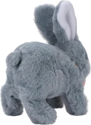 Image de Jouet lapin en peluche, lapin réaliste, interaction parent-enfant, saut électrique pour enfants, gris