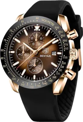 Produktbild von BENYAR Herren Analog Quarz Chronograph Armbanduhr, 30M wasserdicht, leuchtende Datum-Anzeige, lässige Business-Designer-Uhr, klassische
