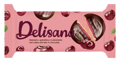 Zdjęcie produktu dla Delisana Ciastka Z Galaretką Wiśniową 135G