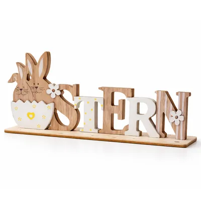 Produktbild von Oster-Deko Figur 20×9 cm – liebevolle Osterdekoration & Frühlingsdeko für Tisch, Fensterbank und Regal, perfekter Hingucker fürs Wohnzimmer
