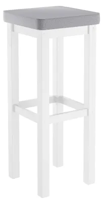 Produktbild von Klassischer Barhocker mit verschiedenen Polsterfarben 80 cm hoch Kiefer weiß V-90.71-45WP
