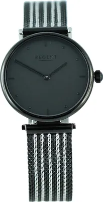 Produktbild von Regent Metall Damen Uhr Armbanduhr Quarz schwarz silber Metallarmband D2UR2252506