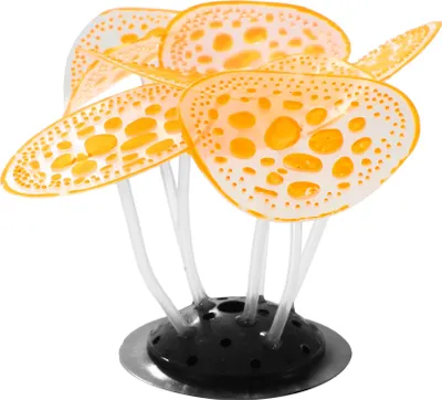 Image de Aquarium Simulation Corail, Silicone Décoration 2.36"X3.15" Orange