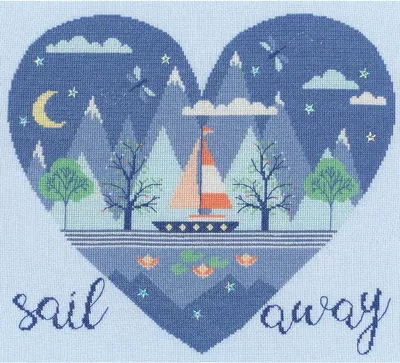 Obrázek produktu pro Vyprodejová sada Bothy Threads pro vyšívání křížovým stehem „Wegsegeln“, vzor k vyšívání, XHY8, 32 x 30 cm