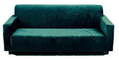 Obrázok produktu pre Poťah na pohovku, zamatový, tmavozelený, pre trojsedák, dĺžka 170-210 cm