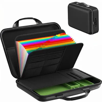 Image de Porte-documents résistant à des températures allant jusqu'à 1 200 °C, en tissu de fibre de verre, format A4, avec compartiments pour clés USB - FIROSAFE