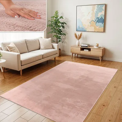 Produktbild von TT Home Wohnzimmer Teppich Hochflor Langflor Kunstfell Weich Modern Unifarben Flauschig Größe 160x220 cm