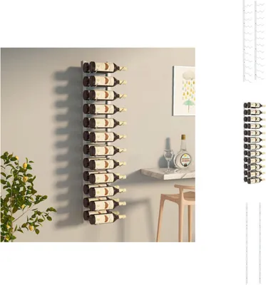 Produktbild von vidaXL Wand Weinregal für 24 Flaschen Weiß Eisen -  Weinregale