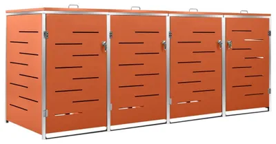 Zdjęcie produktu dla VidaXL Wiata do przechowywania pojemników poczwórna 276,5x77,5x112,5 cm stal nierdzewna