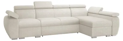 Produktbild von MIRJAN24 Ecksofa Boston LCP, Stilvoll Eckcouch mit zwei Bettkästen und Schlaffunktion, Verchromte Metallfüße, Holzkonstruktion (Farbe: Flow 06, Seite: Rechts 1P(65)+2R+LCP)