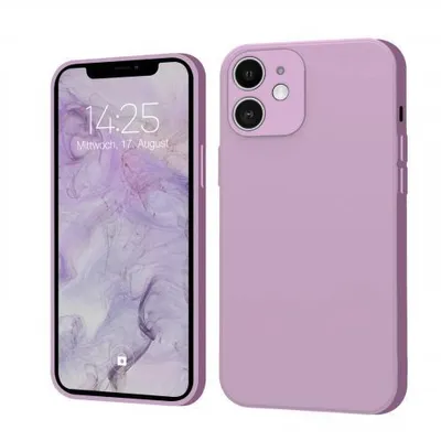 Produktbild von Liquid Silikon Hülle für Apple iPhone 12 - Farbe: Lila - Modellkompatibilität: Für Apple iPhone 12