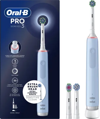 Produktbild von Oral-B PRO 3 3700 Blu, Erwachsener, Rotierende-vibrierende Zahnbürste, Blau, 2 min, Blau, Rund