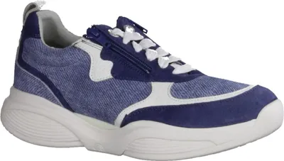 Produktbild von Xsensible SWX21 Damen Schnürschuh, Wechselfußbett, Leder, Denim Combi - Damenschuhe Bequeme Schnürschuhe, Blau, leder