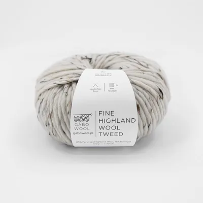 Obrázek produktu pro Gabo Wool Tweedgarn, Highland + Merino, Cremeweiß, 100g - Super Bulky Strickwolle