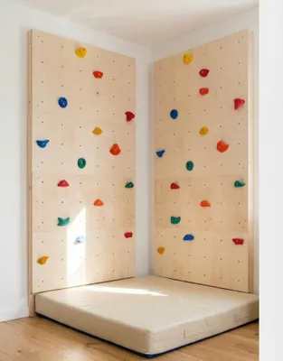 Obrázok produktu pre Create for you® – Domáca lezecká stena pre deti, 5 úchytiek, fitness vybavenie do domácnosti, pohybová hračka pre deti, rozmer 120x60 cm