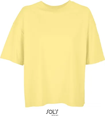 Image de SOLs 03807 | WomenŽs Boxy Oversized T-Shirt - Coton peigné - Couleur : Light Yellow - Taille : L