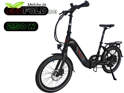 Produktbild von 20 Zoll ECOFOLD BFH400N Elektrofahrrad Ebike Klapprad BaFang Heckmotor 250W 7 Gang 504 Wh Faltrad schwarz