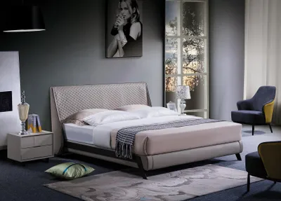 Produktbild von Luxus Schlafzimmer Bett Polster Design 180x200 Doppel Hotel Betten Textil Neu