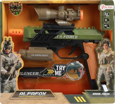 Zdjęcie produktu dla pistolet wojskowy ze światłem i dźwiękiem o długości 21 cm