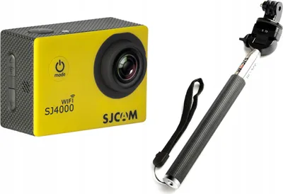 Zdjęcie produktu dla Kamera Sportowa SJCAM SJ4000 WiFi Żółta + Selfiestick